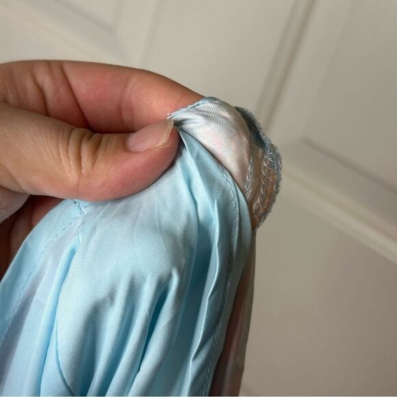 BNWT Peppermayo Spring Floral No Service Satin Blue Strapless Maxi Dress Sz 14 - Picture 7 of 12